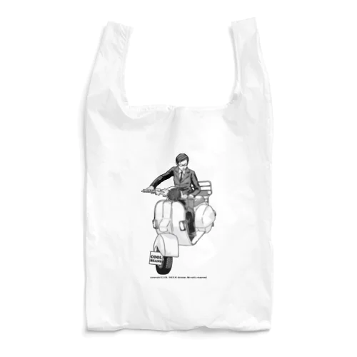 クラシックスクーターに乗る男性 Reusable Bag