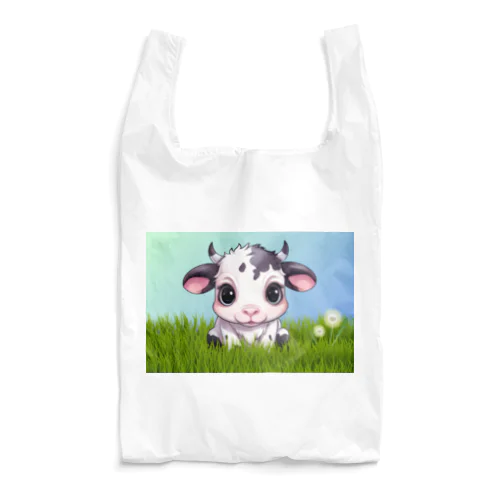 草の中に座っている牛ちゃん Reusable Bag