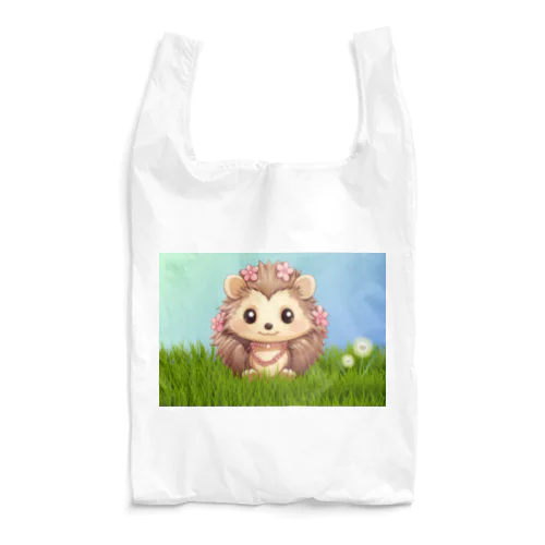 草の中に座っているハリネズミ Reusable Bag