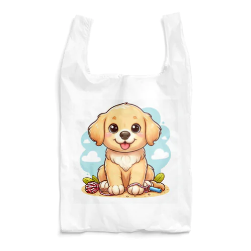 子犬の冒険☆ウキウキ子犬のゴールデンレトリーバー Reusable Bag