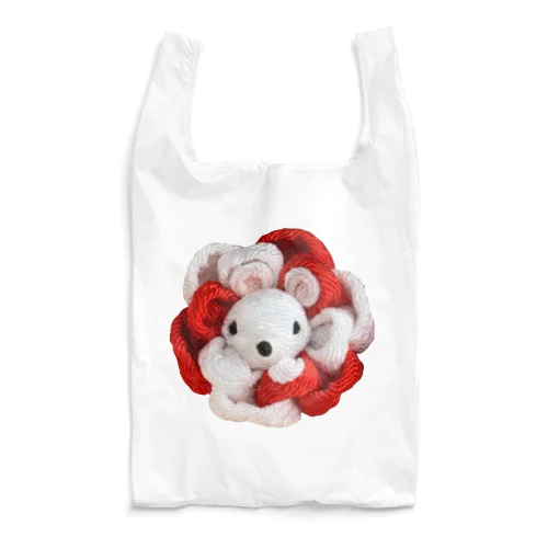 子年のつまみ細工（白） Reusable Bag