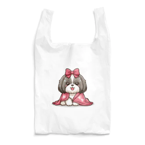 毛布にくるまるシーズー Reusable Bag