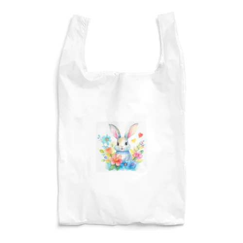 花に囲まれたうさぎ2 Reusable Bag