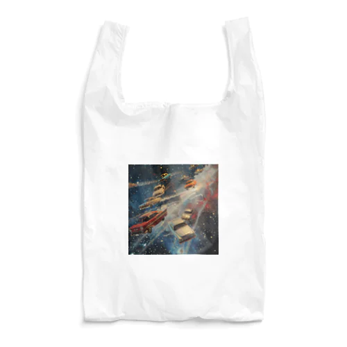 宇宙を飛び交う車たち Reusable Bag