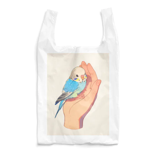 手のひらでおしゃべりセキセイインコの　BLUE PLUM  691 Reusable Bag