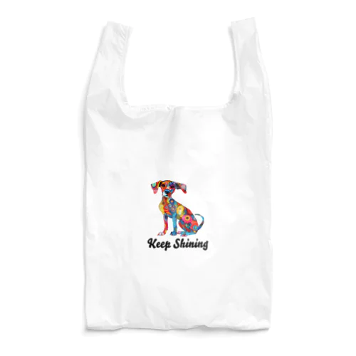 カラフルな模様を身に纏った犬 Reusable Bag
