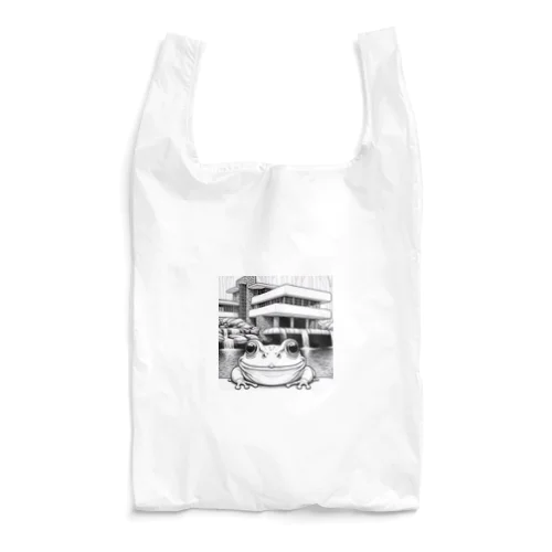 落水荘風の建築物に佇むカエル Reusable Bag