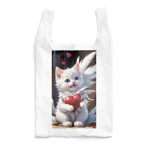 ハートを抱いた子猫 Reusable Bag