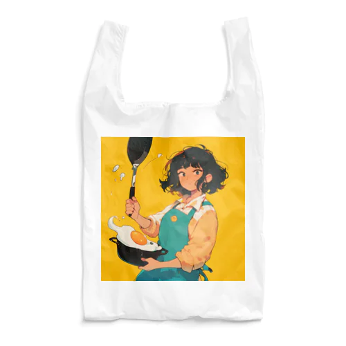 目玉焼きを作ってる女性 Marsa 106 Reusable Bag