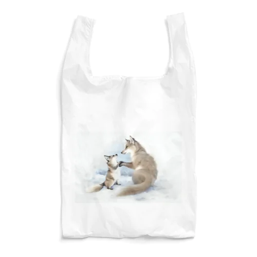 銀狐の親子 Reusable Bag