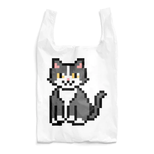 ハチワレ猫のドット絵 Reusable Bag