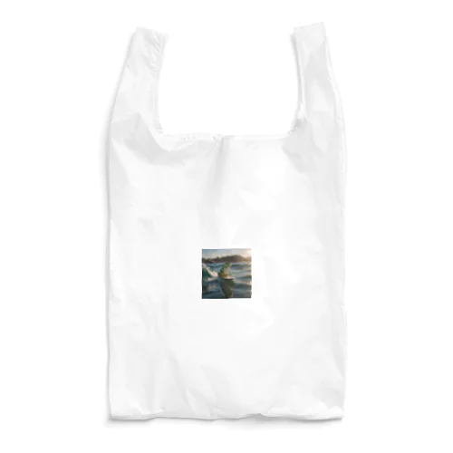 カエルがサーフィン Reusable Bag