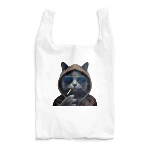 Smoking Cat Reusable Bag