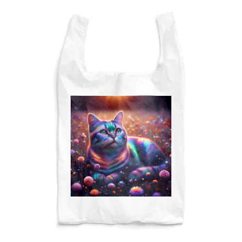 虹色の空を見上げる猫 Reusable Bag