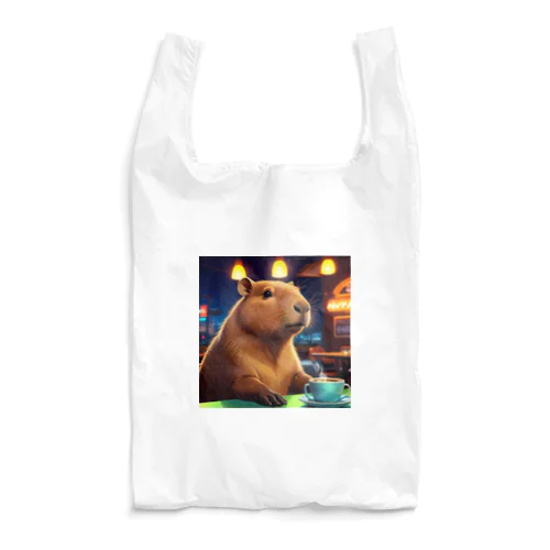 カフェでくつろぐカピバラ🐻✨ Reusable Bag