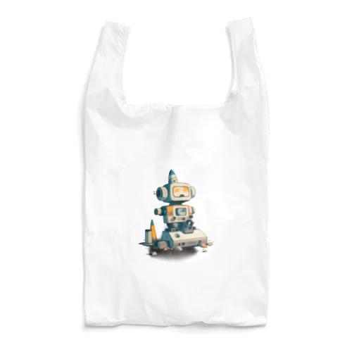 いろいろと四角いレトロなガラクタロボットくん Reusable Bag