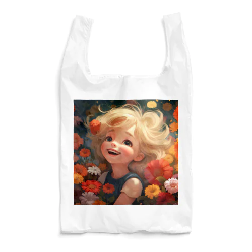 花に囲まれて幸せいっぱいの少女　なでしこ1478 Reusable Bag