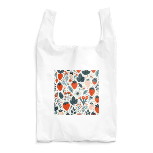 北欧風　いちご　総柄 Reusable Bag