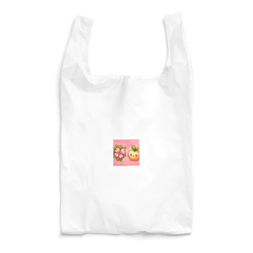 恋愛運アップの金のリンゴとピンクのクローバー Reusable Bag