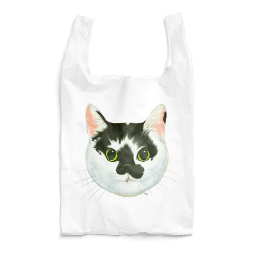 ねこさんのお顔（白黒ねこ） Reusable Bag