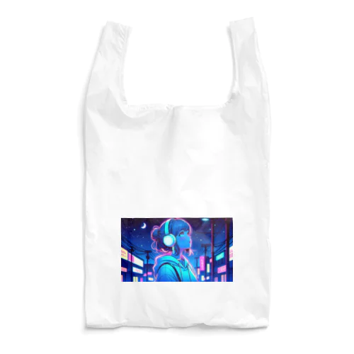 ネオンカラーな夜の少女 Reusable Bag