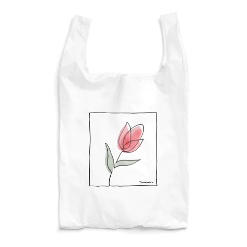 One Stroke Tulip 一筆書きのチューリップ Reusable Bag