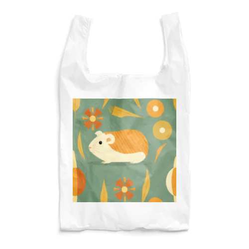 レトロな花とモルモット Reusable Bag