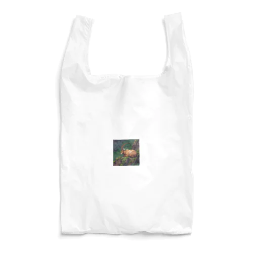 眠っているアイベックスのピクセル化された写真 Reusable Bag