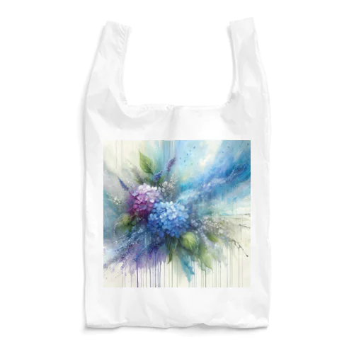 紫陽花と雨【水彩画風シリーズ】 Reusable Bag