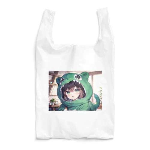 恐竜の着ぐるみを着た女の子 Reusable Bag