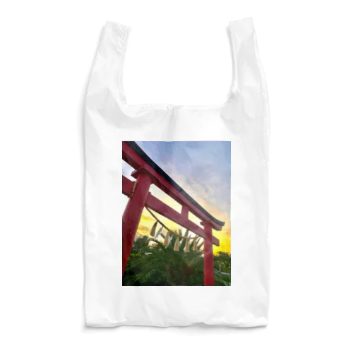 夕陽に映える紅色の鳥居 Reusable Bag