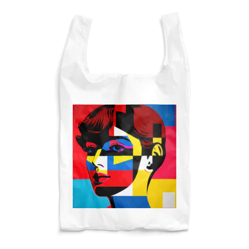 pop art rainbow  woman Reusable Bag