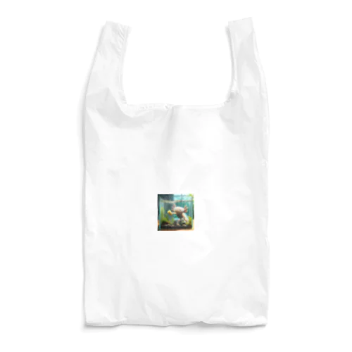 水槽の掃除をしているウーパールーパー Reusable Bag