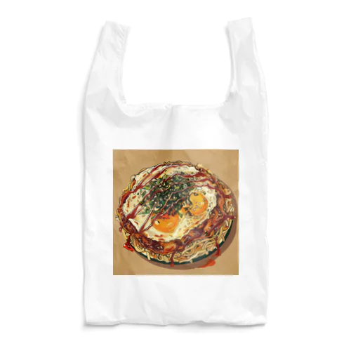 目玉焼きを乗せたお好みモダン焼き　kouchan 1616 Reusable Bag