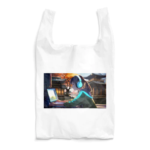 Typing Girl Reusable Bag