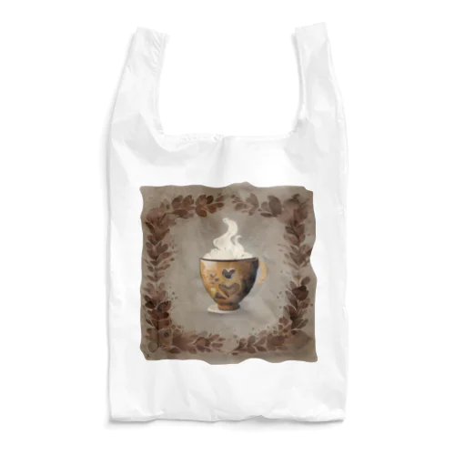 A richly decorated coffee-inspired T-shirt design Reusable Bag