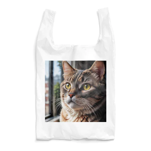 飼い主と愛情深いコミュニケーションを楽しむかわいいネコの姿🐱 Reusable Bag