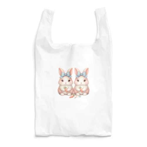 ふわふわかわいいうさぎの双子 Reusable Bag