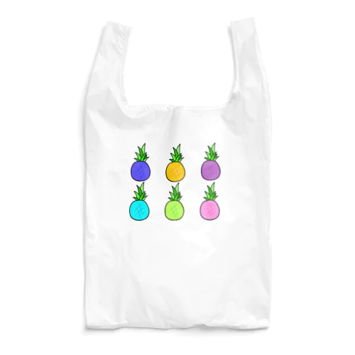 カラフルパイナップル柄エコバッグ Reusable Bag
