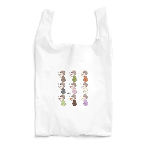 ほっとひと息つく女の子　オール Reusable Bag