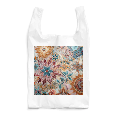 お花のバティック柄 鮮やか Reusable Bag