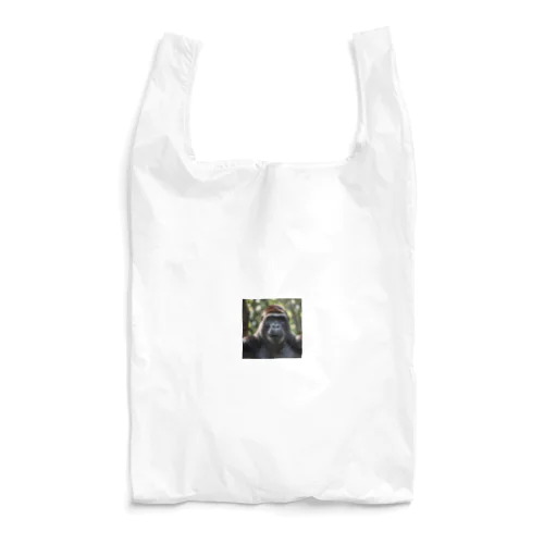 力強くどんと構えるゴリラ Reusable Bag