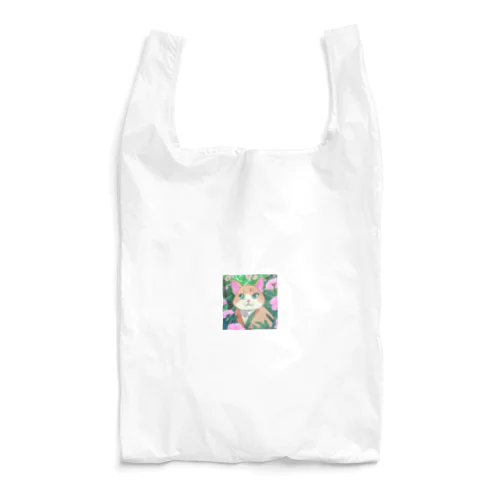 アニメ調・花畑の猫 Reusable Bag