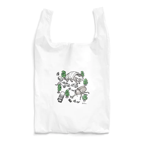 タヌキとヤモリとカブトムシと六本松 Reusable Bag