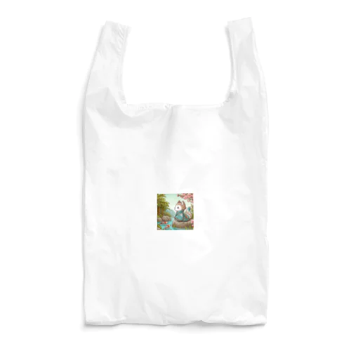 ほのぼの猫と鯉 Reusable Bag