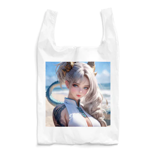 ドラゴン娘 白髪和服美女シリーズ 0004 Reusable Bag