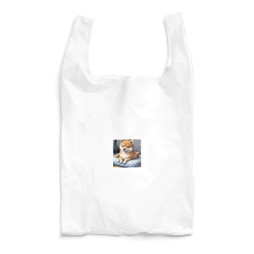 クッションの上でくつろぐ柴犬 Reusable Bag