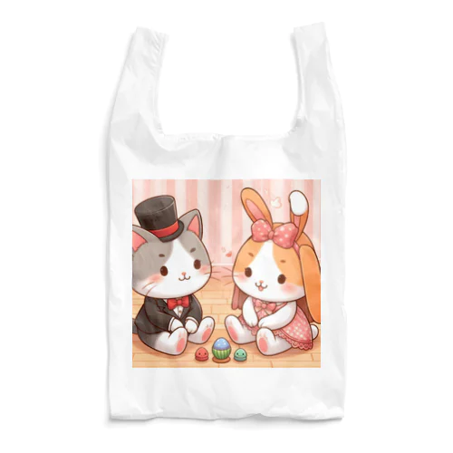 ネコとウサギの戯れ Reusable Bag