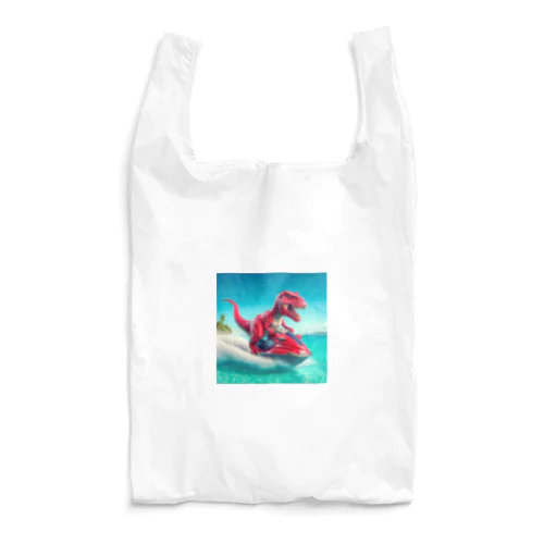 ジェットスキーを楽しむ赤ティラノ Reusable Bag