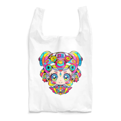 カラフルサイバーパンク少女 Reusable Bag